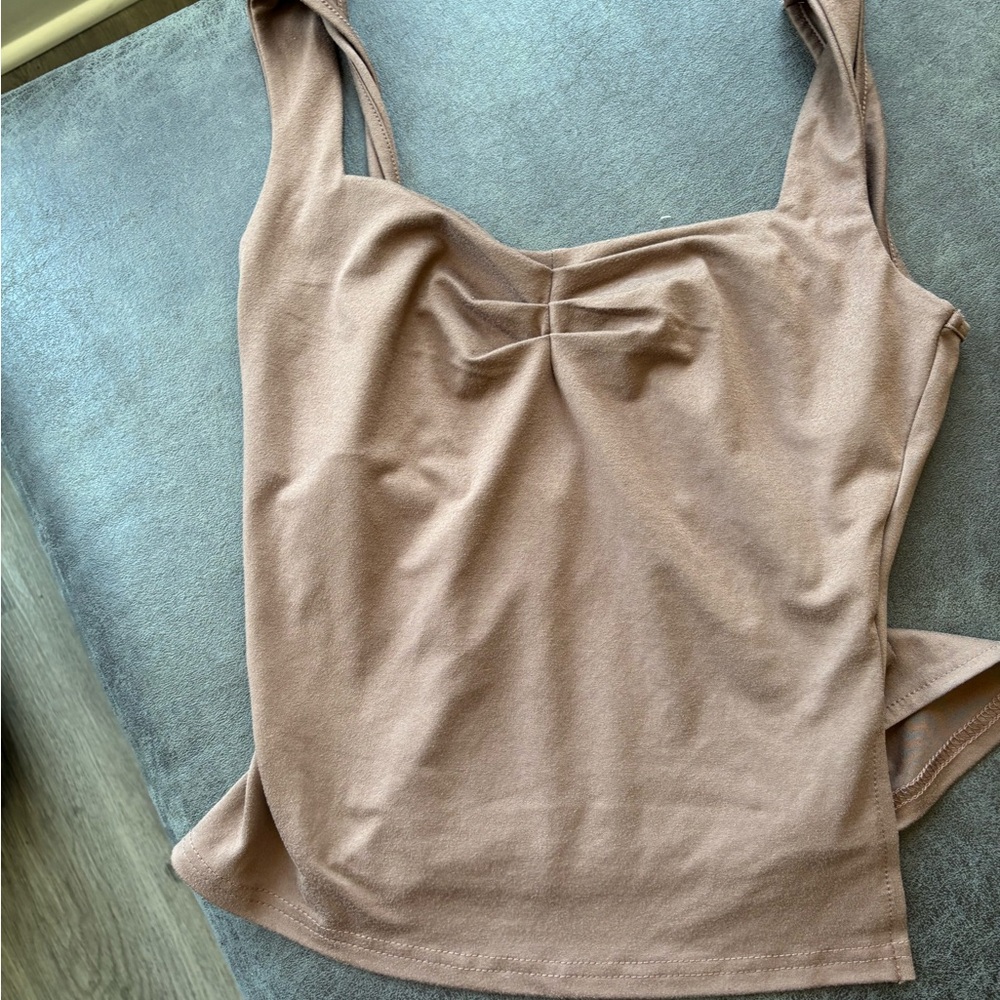 Women’s Square Neck Tank Top in Taupe
